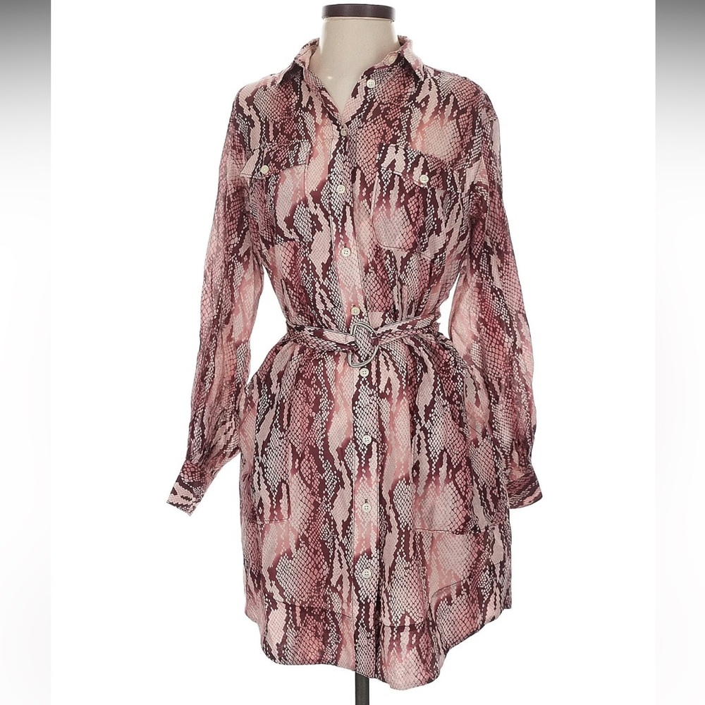 Current/Elliott Pink and Brown Geometric Skirt